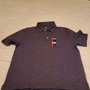Nwt Medium Polo 3button salmon and blue stripped